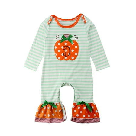 Sunisery Newborn Baby Girls Halloween Romper Spring Autumn Long Sleeve Stripe Ruffle Patchwork Bodysuit
Sunisery Newborn Baby Girls Halloween Romper Spring Autumn Long Sleeve Stripe Ruffle Patchwork Bodysuit