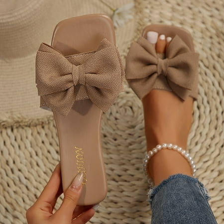 Women s Fashionable Beach Shoes Bow Design Square Open Toe Flat Shoes Fashion Open Toe Summer Outdoor Slide Sandals
Women s Fashionable Beach Shoes Bow Design Square Open Toe Flat Shoes Fashion Open Toe Summer Outdoor Slide Sandals