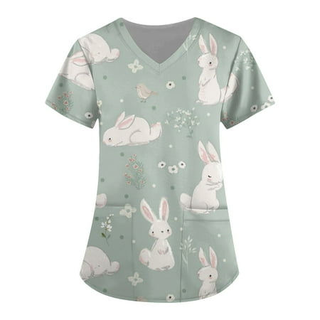 netehipn Womens Scrub Tops Clearance Easter Short Sleeve Bunny Egg Hunt Working Uniform with Pocket Mint Green XXL
netehipn Womens Scrub Tops Clearance Easter Short Sleeve Bunny Egg Hunt Working Uniform with Pocket Mint Green XXL