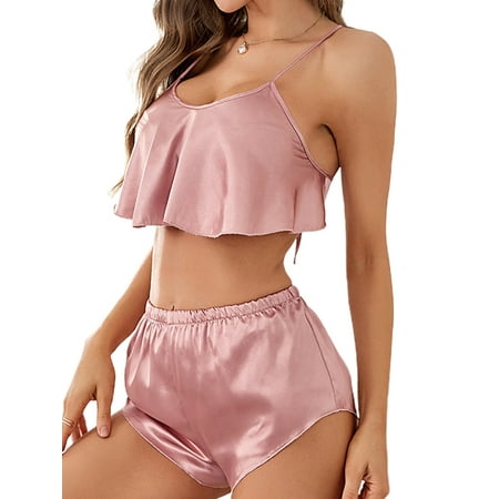 MissiMae Women’s 2 Piece Pajamas Set Sleeveless Spaghetti Strap Satin Crop Cami Tops + Shorts Set Sleepwear
MissiMae Women’s 2 Piece Pajamas Set Sleeveless Spaghetti Strap Satin Crop Cami Tops + Shorts Set Sleepwear