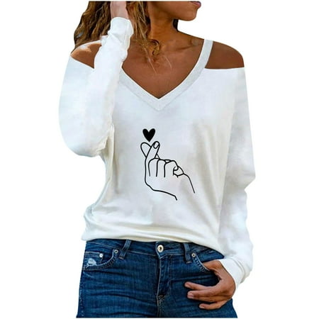 Womens Long Sleeve Tops Shirts for Women Dressy Casual Fashion Woman V-Neck Long Sleeve Autumn Electrocardiogram Printing Cold Shoulder Loose Blouse Tops
Womens Long Sleeve Tops Shirts for Women Dressy Casual Fashion Woman V-Neck Long Sleeve Autumn Electrocardiogram Printing Cold Shoulder Loose Blouse Tops