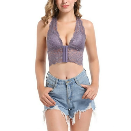 Women Floral Lace Lingerie Vest Crop Tops Front Closure Push Up Sports Bra Plus Size
Women Floral Lace Lingerie Vest Crop Tops Front Closure Push Up Sports Bra Plus Size