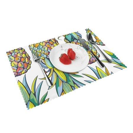 Home Yellow Pattern Colorful Pineapples Green Placemats Set Of 4 Washable Wipeable Place Mats Place Mats For Festival Parties Family Dinner (12 X 18inch)
Home Yellow Pattern Colorful Pineapples Green Placemats Set Of 4 Washable Wipeable Place Mats Place Mats For Festival Parties Family Dinner (12 X 18inch)