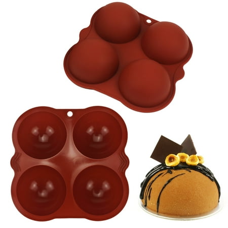 Goxfaca Semi Circle Silicone Mould - Semi Sphere Baking Mold - Large 4-Cavity Ice Trays Bakeware Non-Stick Round Molds For Dessert Chocolate Cake 2.64in Diameter
Goxfaca Semi Circle Silicone Mould - Semi Sphere Baking Mold - Large 4-Cavity Ice Trays Bakeware Non-Stick Round Molds For Dessert Chocolate Cake 2.64in Diameter