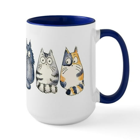 CafePress - 3Cats2 Kopie Ceramic Mug - 15 oz Ceramic Large Mug
