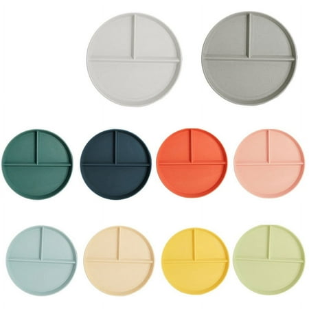 NUOLUX 4pcs Plate With Divider Separated Eating Plate Portion Control Plate Dessert Plate