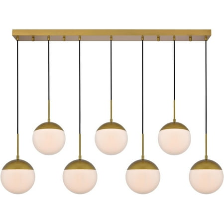 Brass Tone Finish Pendants 8 Wide Frosted White Round Glass Shade Metal/Glass Material E26 Medium 7 Light Fixture
Brass Tone Finish Pendants 8 Wide Frosted White Round Glass Shade Metal/Glass Material E26 Medium 7 Light Fixture