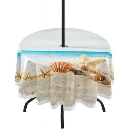 SKYSONIC Beach Landscape Outdoor Round Tablecloth Waterproof Stain-Resistant Non-Slip Circular Tablecloth 60 Inch with Umbrella Hole and Zipper for Tabletop Backyard Party BBQ Decor
SKYSONIC Beach Landscape Outdoor Round Tablecloth Waterproof Stain-Resistant Non-Slip Circular Tablecloth 60 Inch with Umbrella Hole and Zipper for Tabletop Backyard Party BBQ Decor