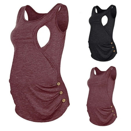 Tejiojio Maternity/Labor/Nursing Clothing Clearance Maternity Womens Nursing Solid Color Round Neck Sleeveless Round Neck Breastfeeding Blouse
Tejiojio Maternity/Labor/Nursing Clothing Clearance Maternity Womens Nursing Solid Color Round Neck Sleeveless Round Neck Breastfeeding Blouse