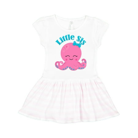 Inktastic Cute Octopus Little Sis Gift Toddler Girl Dress