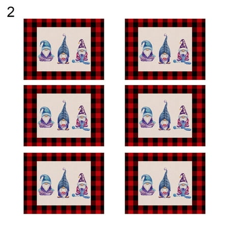 HEVIRGO 6Pcs/Set Christmas Style Place Mat Anti-slid Flax Heat Insulation Fine Texture Dinner Mat for Home - 2
HEVIRGO 6Pcs/Set Christmas Style Place Mat Anti-slid Flax Heat Insulation Fine Texture Dinner Mat for Home - 2