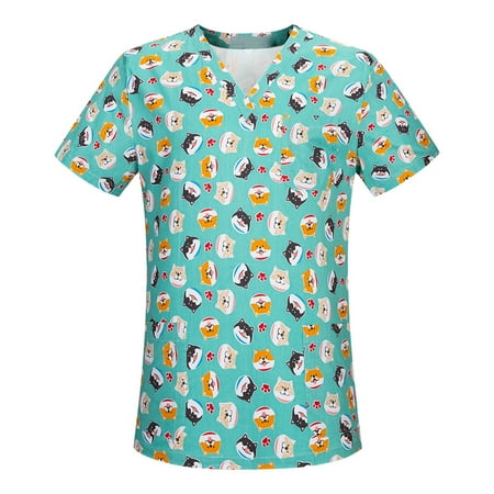 Christmas Scrubs Tops for Women Cute Cartoon Print V-Neck Short Sleeve Stretch Nurse Working Uniform with Pockets
Christmas Scrubs Tops for Women Cute Cartoon Print V-Neck Short Sleeve Stretch Nurse Working Uniform with Pockets