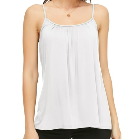 QRIC Women s Basic Solid Cami with Built-in Shelf Bra Flowy Swing Pleated Camisole With Adjustable Straps (S-4XL)
QRIC Women s Basic Solid Cami with Built-in Shelf Bra Flowy Swing Pleated Camisole With Adjustable Straps (S-4XL)