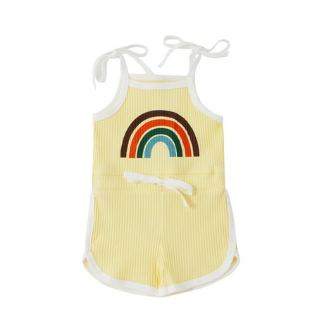 Toddler Baby Girl Summer Rainbow Halter Jumpsuit Ribbed Romper Shorts Playsuit
Toddler Baby Girl Summer Rainbow Halter Jumpsuit Ribbed Romper Shorts Playsuit
