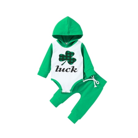 Suanret Newborn Baby Boys Girls St Patrick s Day Clothes Set Shamrock Long Sleeve Hoodie Romper Drawstring Pants Green 9-12 Months
Suanret Newborn Baby Boys Girls St Patrick s Day Clothes Set Shamrock Long Sleeve Hoodie Romper Drawstring Pants Green 9-12 Months