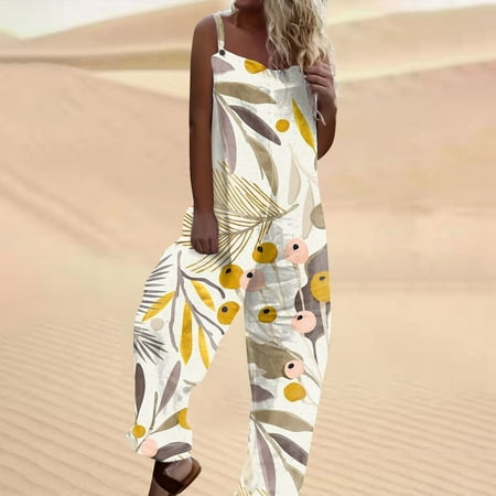 QWANG Yellow Summer Sweet Beach Jumpsuits For Women 2023 Fashion Loose Casual Print Overalls Strappy Button Long Pant Rompers
QWANG Yellow Summer Sweet Beach Jumpsuits For Women 2023 Fashion Loose Casual Print Overalls Strappy Button Long Pant Rompers