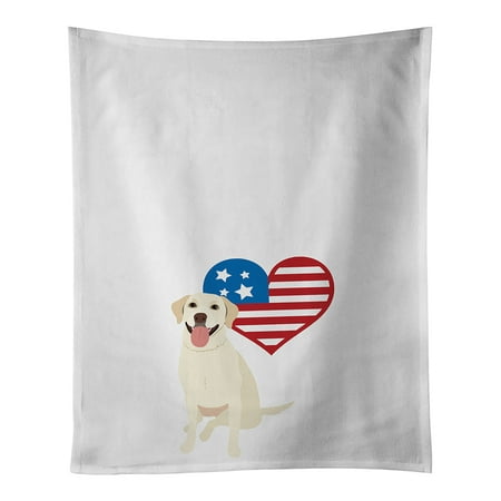 Labrador Retriever Yellow #1 Patriotic White Kitchen Towel Set of 2 19 in x 28 in 
Labrador Retriever Yellow #1 Patriotic White Kitchen Towel Set of 2 19 in x 28 in