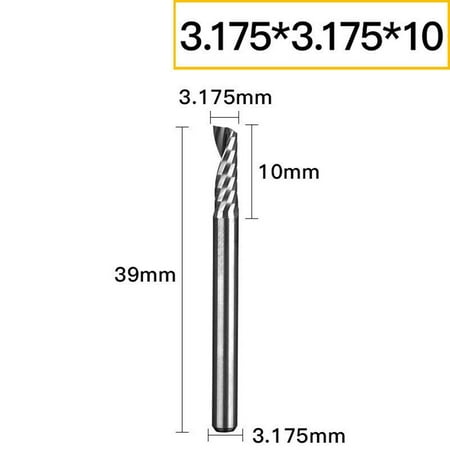 Shank diameter 3.175mm single edge spiral milling cutter CNC engraving end mill