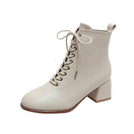 Womens Ladies Fashion Boots Lace Up Round Toe Ankle Boots Faux Leather Chunky High Heel Boots Winter Dress Shoes
Womens Ladies Fashion Boots Lace Up Round Toe Ankle Boots Faux Leather Chunky High Heel Boots Winter Dress Shoes