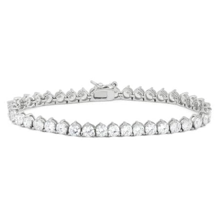 Gioelli Designs Sterling Silver 13.68 TCW Round-cut Cubic Zirconia Tennis Bracelet