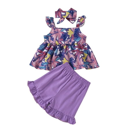 QWERTYU Infant Baby Toddler Child Children Kids Summer Floral Outfits Sleeveless Bow Tank Top and Ruffle Shorts Set Clothing Set with Headband for Girl 6M-3Y
QWERTYU Infant Baby Toddler Child Children Kids Summer Floral Outfits Sleeveless Bow Tank Top and Ruffle Shorts Set Clothing Set with Headband for Girl 6M-3Y
