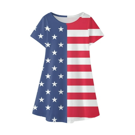 MIASHUI Girls Short Sleeves Dress Fourth Of July Independent Day Star Stripes Prints Dress
MIASHUI Girls Short Sleeves Dress Fourth Of July Independent Day Star Stripes Prints Dress
