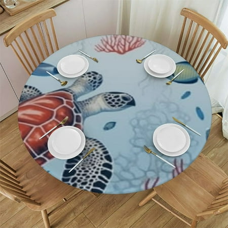 HAOXIT Ocean Round Tablecloth Fitted Table Cloth with Elastic Outdoor Round Table Cover Waterproof Wipeable Tablecloth for Round Table Summer Ocean Theme Starfish Shell Blue Tablecloth 42-46
HAOXIT Ocean Round Tablecloth Fitted Table Cloth with Elastic Outdoor Round Table Cover Waterproof Wipeable Tablecloth for Round Table Summer Ocean Theme Starfish Shell Blue Tablecloth 42-46