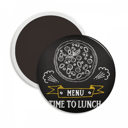 Time To Lunch Pizza Foods Round Ceracs Fridge Magnet Keepsake Decoration
