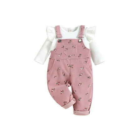 Canrulo Toddler Baby Girls Fall Clothes Long Sleeve Ribbed T-Shirt Tops Floral Suspender Pants Overalls Set Pink 18-24 Months
Canrulo Toddler Baby Girls Fall Clothes Long Sleeve Ribbed T-Shirt Tops Floral Suspender Pants Overalls Set Pink 18-24 Months