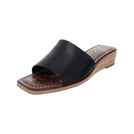 Sam Edelman Womens Valery Leather Slip On Wedge Sandals