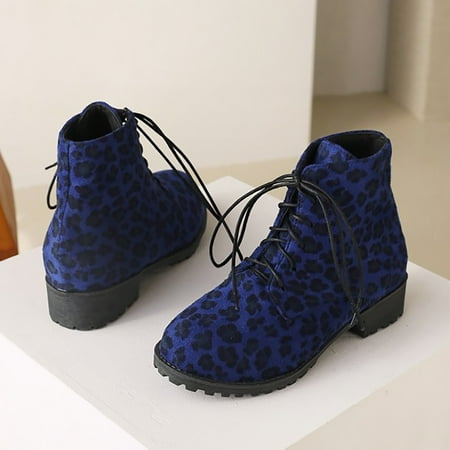 Ankle Boots Ladies Autumn And Winter European And American Leopard Print Lace Up Low Heeled Round Toe Short Boots
Ankle Boots Ladies Autumn And Winter European And American Leopard Print Lace Up Low Heeled Round Toe Short Boots