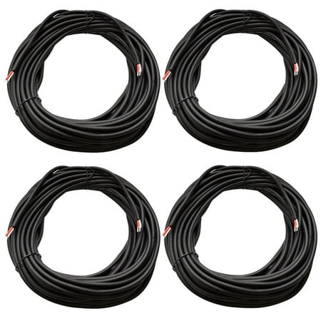Seismic Audio (4) 50' Raw Wire HOME PA/DJ SPEAKER CABLE Black - RW50FourPack