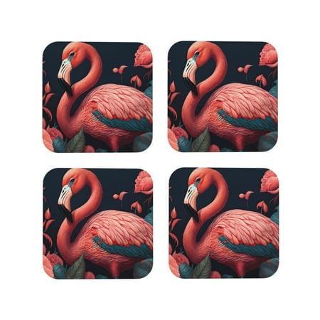 Lukts Colorful Floral Flamingo Print Leather Drinks Coasters Set of 4 Suitable or Drinks Furniture Protection and Easy Clean up-Square
Lukts Colorful Floral Flamingo Print Leather Drinks Coasters Set of 4 Suitable or Drinks Furniture Protection and Easy Clean up-Square