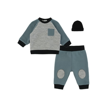 Petit Lem Baby Boy 3 Pc Outfit Set w Hat Sizes 3 Months-24 Months