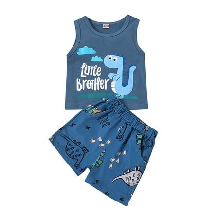 AMILIEe 2 Pcs Baby Boy Casual Outfits Dinosaur Letter Print Round Neck T-shirt / Tank Top + Shorts with Pockets
AMILIEe 2 Pcs Baby Boy Casual Outfits Dinosaur Letter Print Round Neck T-shirt / Tank Top + Shorts with Pockets