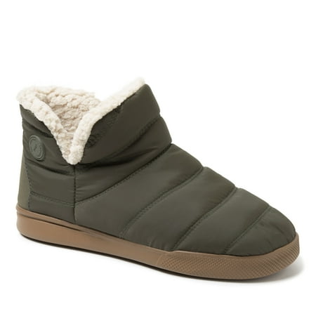 Dearfoams Mens Bryant Nylon Puffer Indoor/Outdoor Slipper Boot