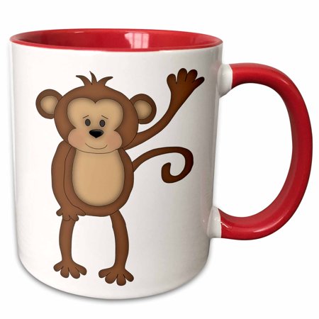 3dRose Cute Brown Jungle Monkey Saying Hi Illustration - Two Tone Red Mug 11-ounce
3dRose Cute Brown Jungle Monkey Saying Hi Illustration - Two Tone Red Mug 11-ounce