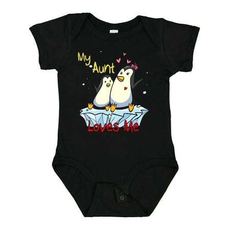 Inktastic My Aunt Loves Me Penguin Gift Baby Boy or Baby Girl Bodysuit