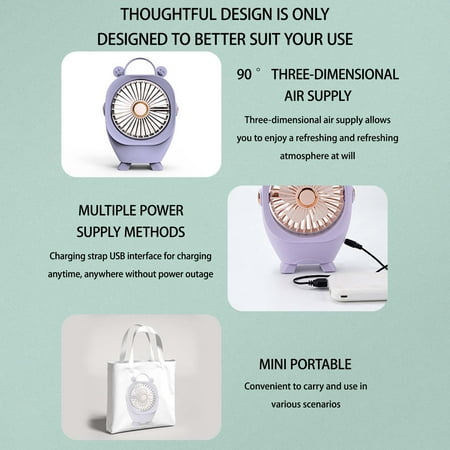 2023 Newly 2023 Portable Soft And Cute Desktop Desktop Two Speed High Wind Charging Fan Dormitory Silent And Compact Fan E