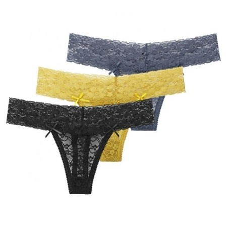 Valcatch 3 Pack Womens Thong Underwear Pack Lace Sexy Breathable Bikini Panties Soft Stretch T-Back Hollow Out
Valcatch 3 Pack Womens Thong Underwear Pack Lace Sexy Breathable Bikini Panties Soft Stretch T-Back Hollow Out