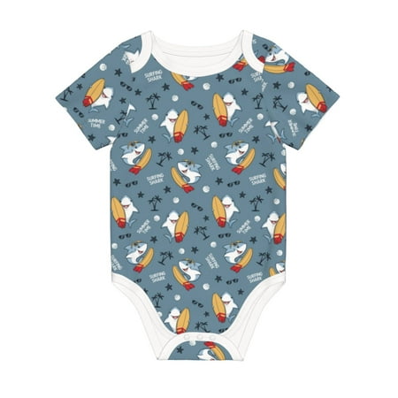 Matuu Surf Shark for Baby Short-Sleeve Bodysuit Soft Cotton Comfortable and Breathable Perfect for Newborns and Infants
Matuu Surf Shark for Baby Short-Sleeve Bodysuit Soft Cotton Comfortable and Breathable Perfect for Newborns and Infants