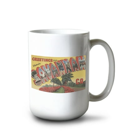 15 fl oz Ceramic Mug Greetings from Historic Savannah Georgia Vintage Halftone Dishwasher & Microwave Safe 
15 fl oz Ceramic Mug Greetings from Historic Savannah Georgia Vintage Halftone Dishwasher & Microwave Safe