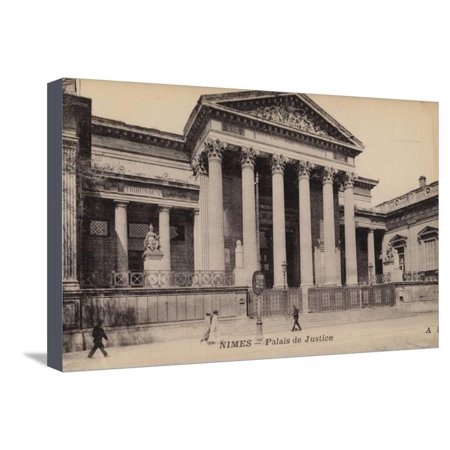 Postcard Depicting the Palais De Justice Stretched Canvas Print Wall Art
