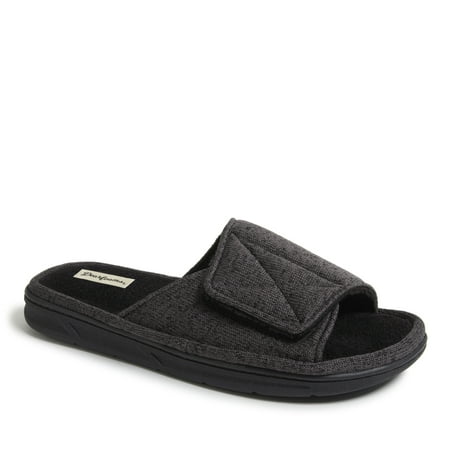 Men s Chase Marled Knit Slide Memory Foam Slippers with Adjustable Strap