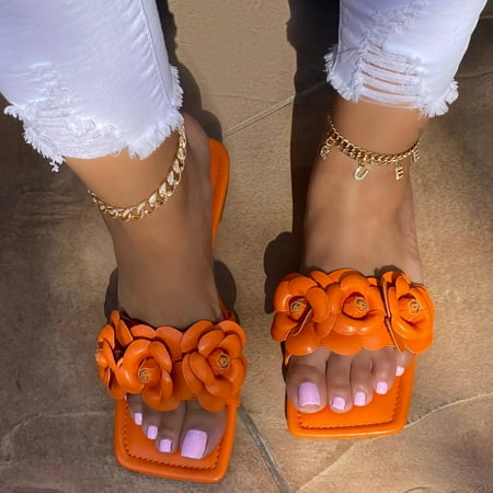 Tangnade women shoes Summer Womens Ladies Floral Flat Slippers Casual Slip On Round Toe Shoes Orange 42
Tangnade women shoes Summer Womens Ladies Floral Flat Slippers Casual Slip On Round Toe Shoes Orange 42