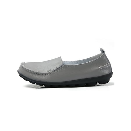 SIMANLAN Womens Flats Slip On Loafers Round Toe Leather Shoes Women Non-slip Casual Shoe Ladies Lightweight Gray 5
SIMANLAN Womens Flats Slip On Loafers Round Toe Leather Shoes Women Non-slip Casual Shoe Ladies Lightweight Gray 5