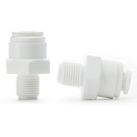 2 Pack 1/4 Quick Connect x 1/4 NPT Fittings for Reverse Osmosis Filter Systems
2 Pack 1/4 Quick Connect x 1/4 NPT Fittings for Reverse Osmosis Filter Systems