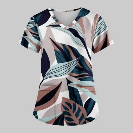 TKing Fashion Women Plus Size Scrubs Top V-Neck Short Sleeve Printed Pockets Work Blouse for Women Dark Green S
TKing Fashion Women Plus Size Scrubs Top V-Neck Short Sleeve Printed Pockets Work Blouse for Women Dark Green S