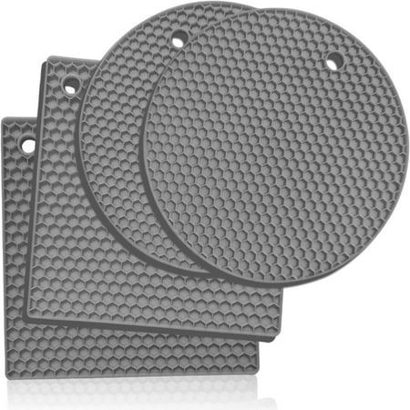 PEACNNG 4 Premium Silicone Hot Pads for Kitchen Trivets for Hot Pots and Pans Multipurpose Non Slip Silicone Mat for Kitchen Counter Oven Mitts - Light Gray
PEACNNG 4 Premium Silicone Hot Pads for Kitchen Trivets for Hot Pots and Pans Multipurpose Non Slip Silicone Mat for Kitchen Counter Oven Mitts - Light Gray