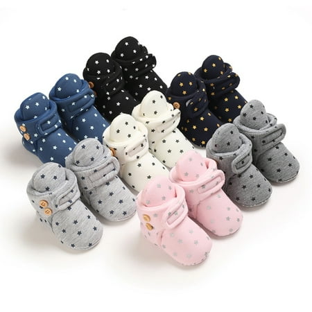 Baby Girls Solid Warm Shoes Cotton Casual Soft Sole Shoes